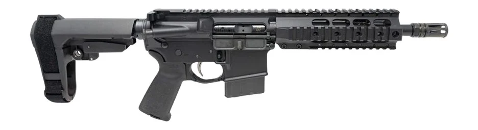 Dpms Panther Arms DP51655225433 Kitty Kat S9 338 ARC 8" Black Nitride Heavy Threaded Barrel, Black Hardcoat Anodize Aluminum Receiver w/Picatinny Rail, DPMS Quad Rail Handguard, Black Polymer SB Tacti