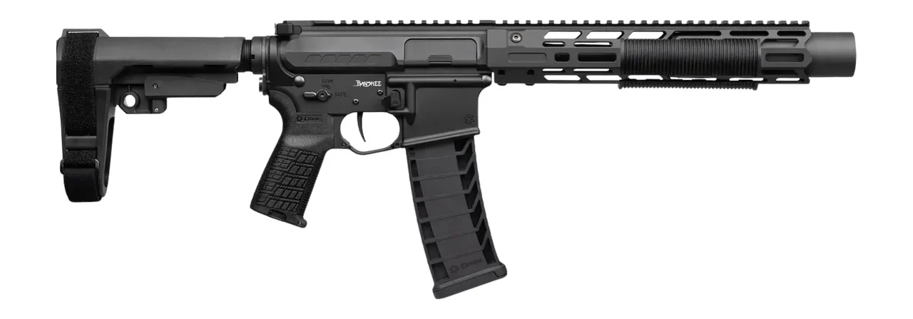 CMMG 94A68CD-AB Zeroed Banshee Mk4 9mm Luger 33+1 6.50" Black Nitride Threaded Barrel, Black Armor Cerakote Aluminum Receiver w/Picatinny Rail, M-LOK Handguard, Black Polymer CMMG RipBrace, CMMG Zeroe