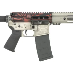 Shark Coast Tactical SCC07343BUSH-P Bushido 5.56 NATO 30+1 10.50" Black Nitride Threaded Barrel, Aluminum Laser Engraved Receiver w/Picatinny Rail, M-LOK Handguard, Black Polymer SB Tactical SBA3 Bra