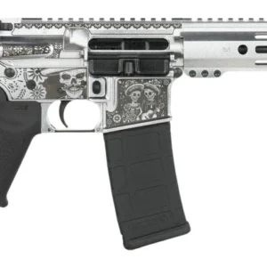 Shark Coast Tactical SCC07374DOD-P Day of the Dead 5.56 NATO 30+1 10.50" Black Nitride Threaded Barrel, Aluminum Laser Engraved Receiver w/Picatinny Rail, M-LOK Handguard, Polymer SB Tactical SBA3 Br