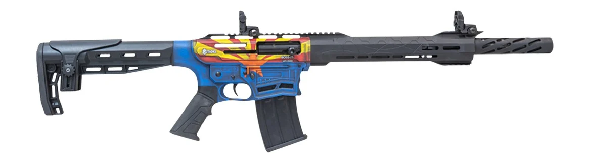 Citadel CBOSS2512-AZ Boss25 12 Gauge 3" 5+1 18.75" Threaded Barrel, Arizona Flag Steel Receiver w/Picatinny Rail, Adj Comb Synthetic Butt Stock, Picatinny Rail Forend, Polymer Grip