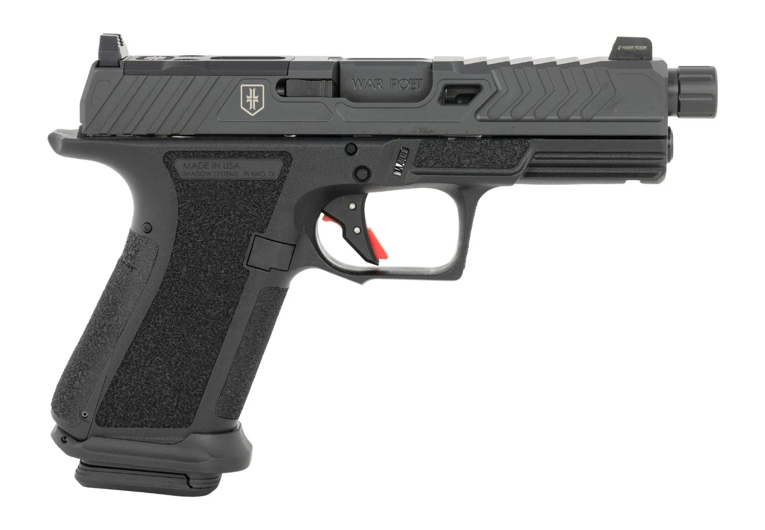 Shadow Systems SS-1075-B MR920 War Poet 9mm Luger 15+1, 5" Black Nitride Match Grade/Spiral Fluted/Threaded Barrel & Optic Cut/Serrated/Window Cut Stainless Steel Slide, Polymer Frame w/Beavertail & P