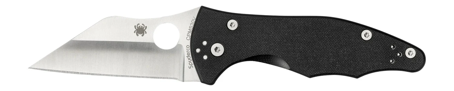 Spyderco C85GP2 Yojimbo 2 3.20" Folding Wharncliffe Plain Satin CPM S30V SS Blade/ Black Textured G10 Handle Includes Pocket Clip