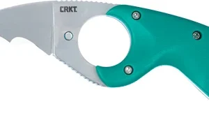 CRKT BEAR CLAW 2.39" GREEN W/ - VEFF SERRATIONS BELT CLIP