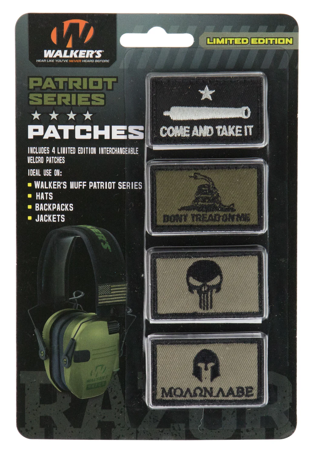Walkers GXPPATKIT Patriot Muff Patch Kit Come & Take It Version Velcro