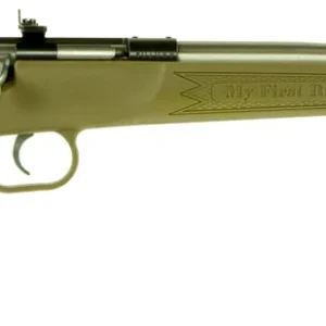 Crickett KSA2243 My First Rifle Youth 22 LR 1rd 16.13" Stainless Steel Barrel, Blued Drilled & Tapped Receiver, Desert Tan w/Webbing Fixed Synthetic Stock, Right Hand
