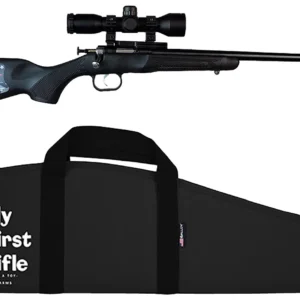 Crickett KSA2240BSC Youth Package 22 LR 1rd 16.12" Blued Barrel & Receiver, Black Synthetic Stock w/11.5" LOP, Rebounding Firing Pin Safety Includes 4x32 Scope, KSA301 Scope Mount Kit & Soft Rifle Cas