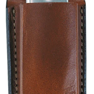 Bianchi 10734 Open Top Mag Pouch Single Tan Leather Belt Clip Compatible w/ 9mm/10mm/40/45 Belts 1.75" Wide
