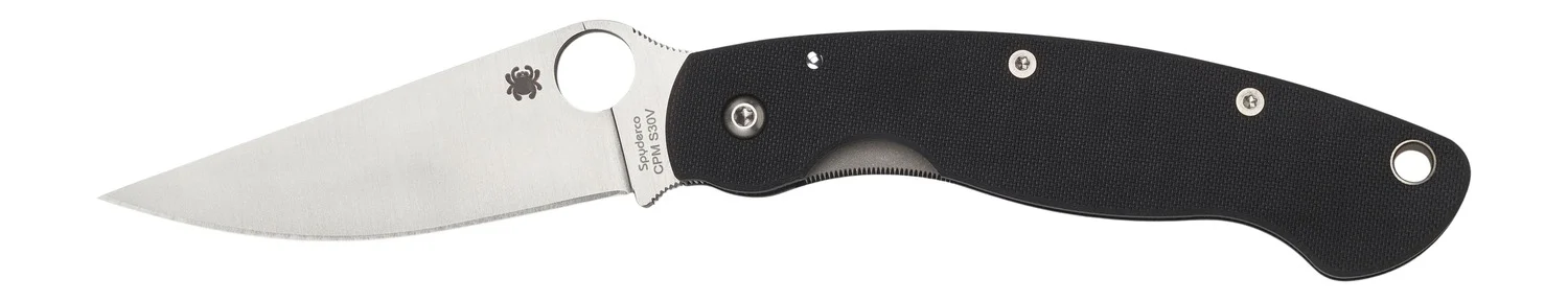 Spyderco C36GPE Military 4" Folding Modified Clip Point Plain CPM S30V Stainless Steel Blade/G10 Black Handle