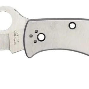 Spyderco C10P Endura II  3.88" Folding Drop Point Plain VG-10 Stainless Steel Blade/Stainless Handle