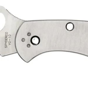 Spyderco C11P Delica 4  2.95" Folding Drop Point Plain VG-10 SS Blade/ Stainless Steel Handle Includes Pocket Clip