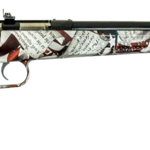 Crickett KSA2168 Youth 22 LR 1rd 16.12" Blued Barrel & Receiver, Fixed Front/Adjustable Rear Peep Sight, American Flag/Amendment Synthetic Stock w/11.5" LOP, Rebounding Firing Pin Safety