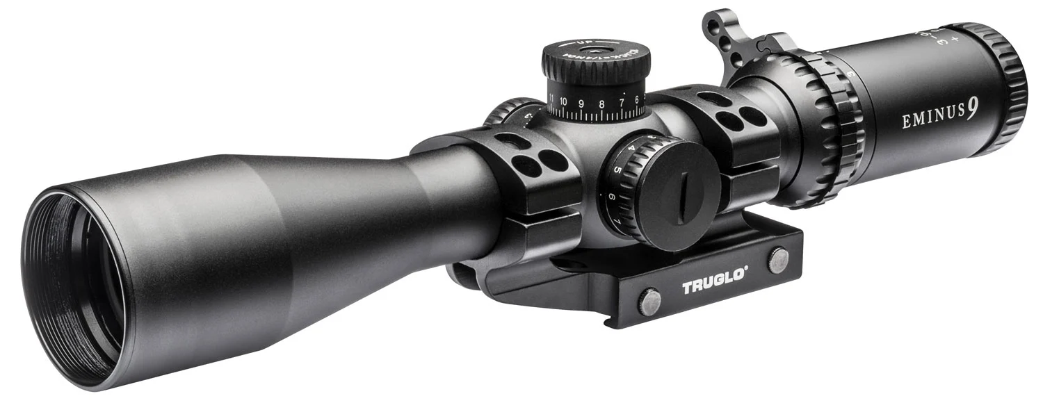 TruGlo TG-8539TLR Eminus Black Anodized 3-9x42mm 30mm Tube Dual Illuminated (Green/Red)TacPlex MOA Reticle