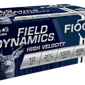 Fiocchi 12HV4BK Field Dynamics High Velocity 12Gauge 2.75" 27Pellets 4Buck Shot 10 Per Box/25 Case