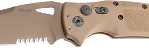 HOGUE K320A M17 3.5" AUTO FLDR - DROP POINT BLADE POLY TAN