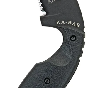 Ka-Bar 1481 TDI Law Enforcement 2.31" Fixed Drop Point Serrated Black AUS-8A SS Blade, Black Zytel Handle, Includes Belt Clip