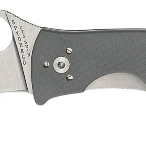 Spyderco C220GPGY Polestar 3.30" Folding Drop Point Plain CTS BD1 SS Blade Gray G10 Handle Includes Pocket Clip