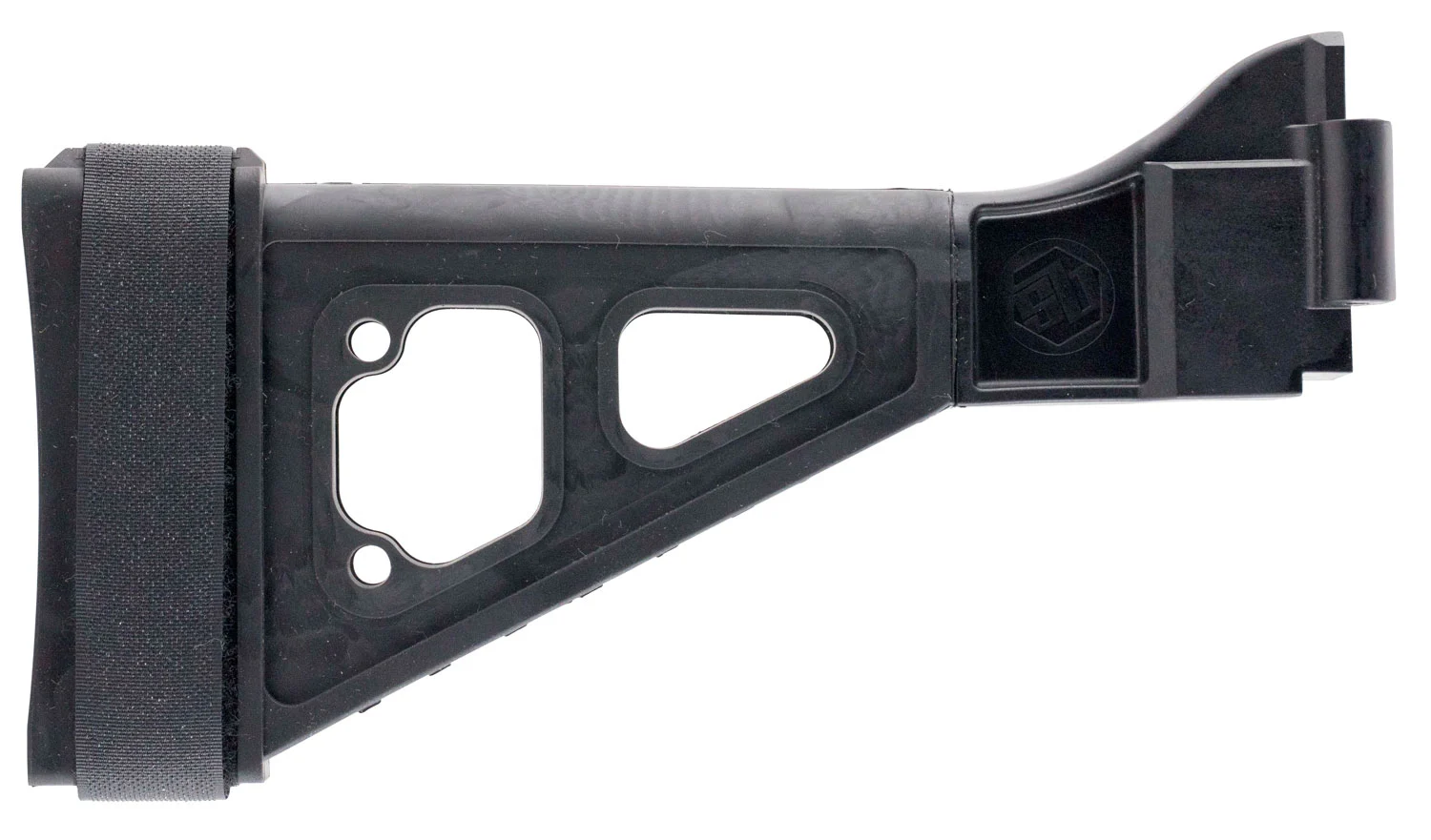 SB Tactical SBT01SB SBT Side Folding Black Synthetic with 10.50" OAL & Nylon Strap for H&K UMP, B&T APC (Tube Not Included)