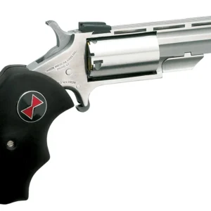 North American Arms BWL Black Widow Compact Frame 22 LR 5 Shot 2" Stainless Steel Vent Rib Barrel, Stainless Steel Frame, Stainless Cylinder, Black Finger Grooved Rubber Grip, Exposed Hammer
