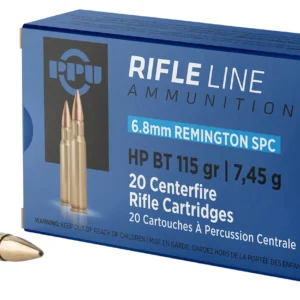 PPU PP68H Standard Rifle 6.8mmRemSPC 115gr Hollow Point Boat Tail 20 Per Box/50 Case
