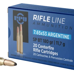 PPU PP7AS Metric Rifle 7.65x53mmArgentine 180gr Soft Point Boat Tail 20 Per Box/10 Case