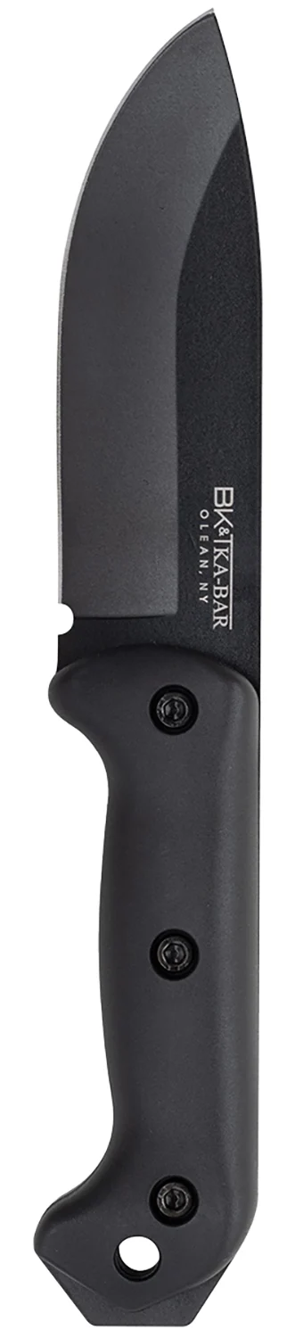 Ka-Bar BK2 Becker Campanion 5.25" Fixed Clip Point Drop Point Plain Black 1095 Cro-Van Blade, Black Ultramid Handle, Includes Sheath