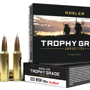 Nosler 60077 Trophy Grade 325WSM 200gr Nosler AccuBond 20 Per Box/10 Case