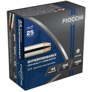 Fiocchi 44XTPB25 Hyperformance 44RemMag 200gr Hornady XTP Hollow Point 25 Per Box/20 Case