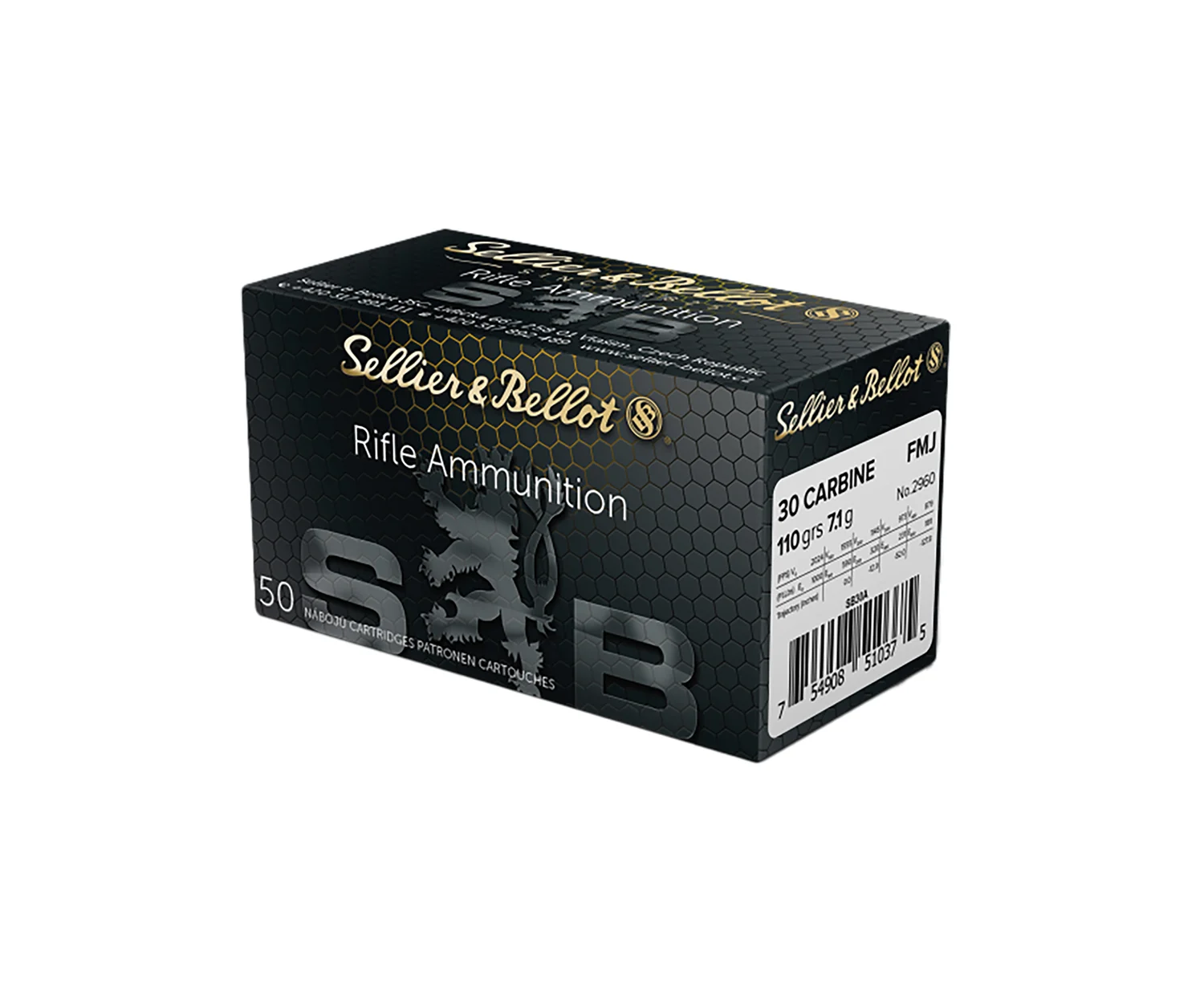 Sellier & Bellot SB30A Rifle 30Carbine 110gr Full Metal Jacket 50 Per Box/20 Case
