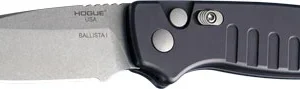 HOGUE BALLISTA-I BUTTON AUTO - DROP POINT TUMBLED BLK 3.5"