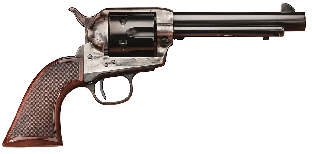 Taylors & Company 4109DE Smoke Wagon Deluxe 45 Colt (LC) 6rd 4.75" Blued Cylinder & Barrel Color Case Hardened Steel Frame Checkered Walnut Grip