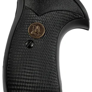 Pachmayr 03270 Compact Grip Checkered Black Rubber for S&W K/L Frame with Round Butt
