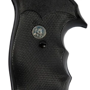 Pachmayr 05056 Decelerator Grip Checkered Black Rubber with Finger Grooves for S&W N Frame with Square Butt