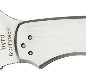 Spyderco BY04P2 Byrd Meadowlark 2 2.93" Folding Clip Point Plain 8Cr13MoV SS Blade Satin Stainless Steel Handle