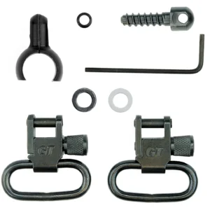 GrovTec US Inc GTSW46 Barrel Band Swivel Set Shotgun 1" Black Steel