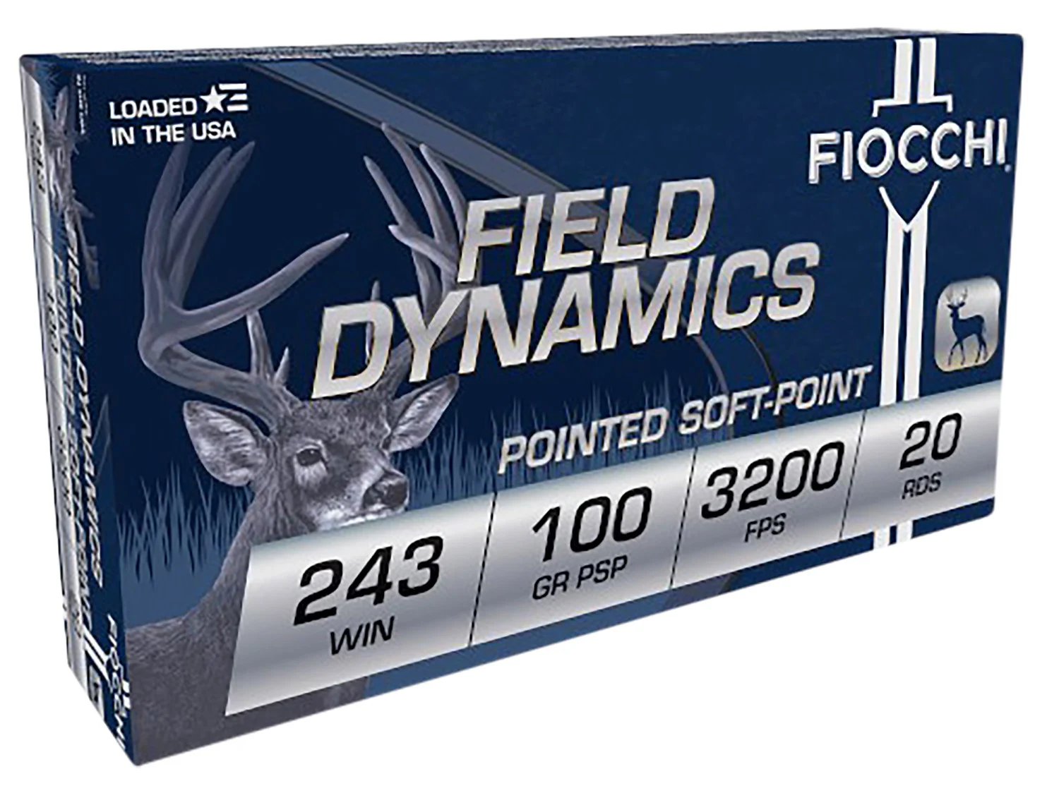 Fiocchi 243SPD Field Dynamics 243Win 100gr Pointed Soft Point 20 Per Box/10 Case