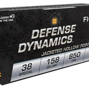 Fiocchi 38B Defense Dynamics 38Special 158gr Jacketed Hollow Point 50 Per Box/20 Case