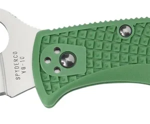 Spyderco C10FPGR Endura 4 Lightweight 3.75" Folding Clip Point Plain VG-10 SS Blade Green Bi-Directional Texturing FRN Handle Includes Pocket Clip