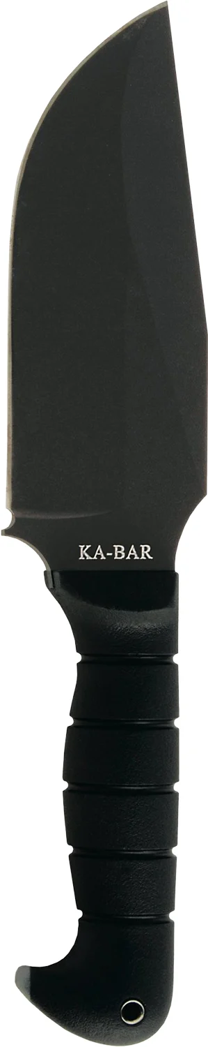 Ka-Bar 1278 Warthog Heavy Duty 6.75" Fixed Clip Point Plain Black SK-5 High Carbon Blade TPR Black Handle