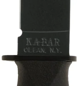 Ka-Bar 2221 Mark I 5.13" Fixed Clip Point Plain Black 1095 Cro-Van Blade, Black Kraton G Handle, Includes Sheath