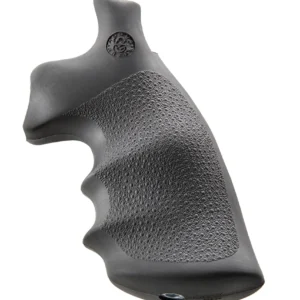 Hogue 19002 Conversion Monogrip  Black Rubber with Finger Grooves for S&W K, L Frame with Round Butt