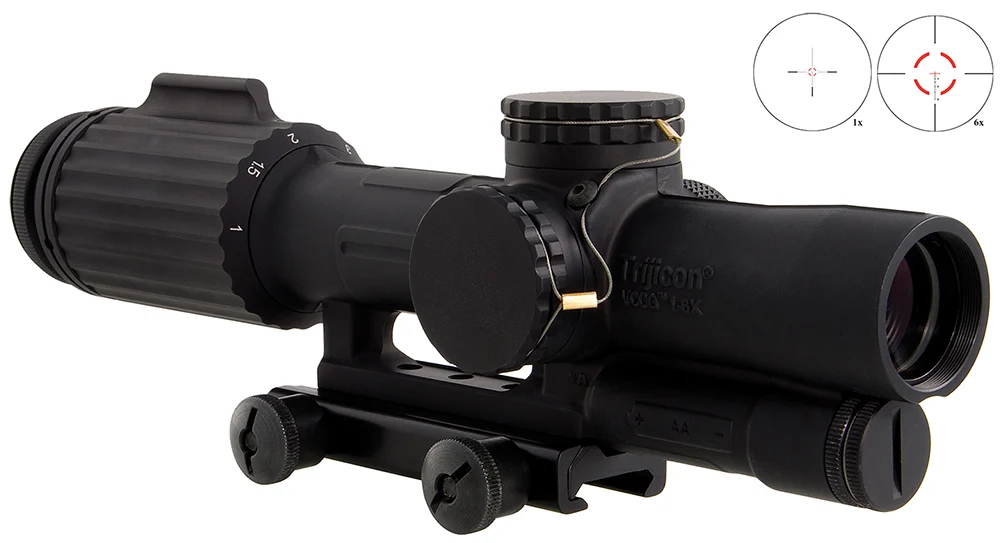 Trijicon 1600001 VCOG Black Hardcoat Anodized 1-6x 24mm LED Red Segmented Circle w/Crosshair 223 77gr Reticle