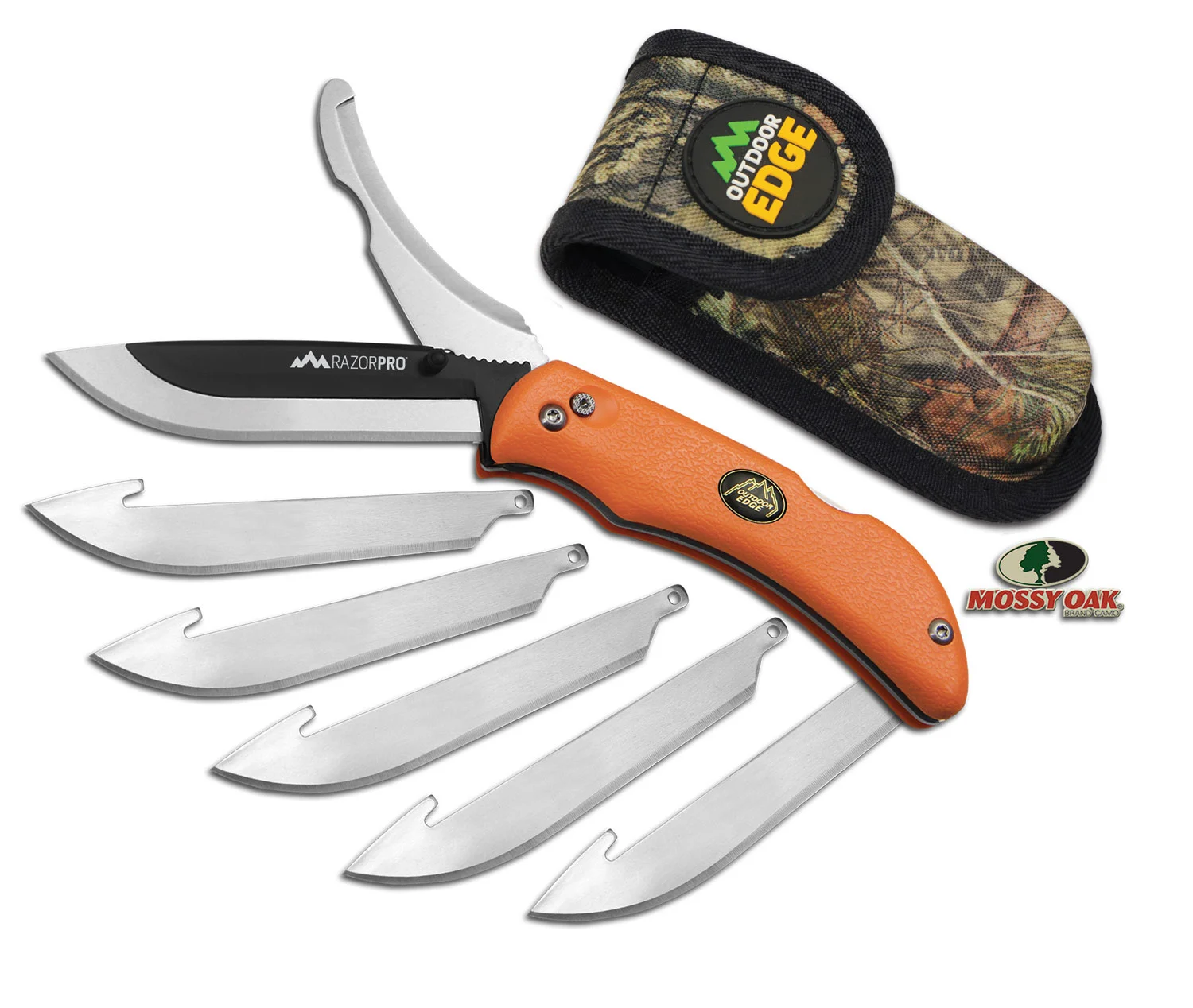 Outdoor Edge RO20C RazorPro 3.50" Folding Razor/Gut Plain/Saw 420J2 Stainless Steel Blade FRN Orange Handle