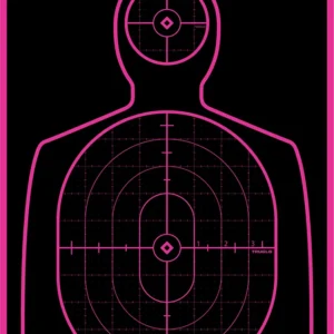TruGlo TG13P6 Tru-See Handgun Target Self-Adhesive Heavy Paper Black/Pink 12"x18" Silhouette 6 Pack