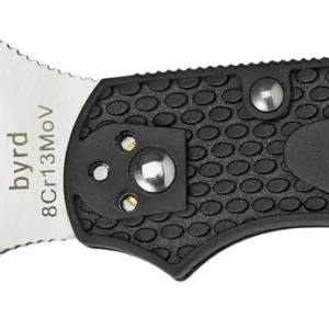 Spyderco BY10PBK2 Byrd Robin 2 Lightweight 2.43" Folding Drop Point Plain 8Cr13MoV SS Blade Black Bi-Directional Texturing FRN Handle Includes Pocket Clip
