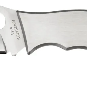 Spyderco BY07P Byrd Crossbill 3.50" Folding Hawkbill Plain 8Cr13MoV SS Blade, Stainless Steel Handle Includes Pocket Clip