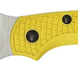 Spyderco C28SYL2 Dragonfly 2 Salt 2.25" Folding Clip Point Serrated H1 Steel Blade Yellow Bi-Directional Texturing FRN Handle Includes Pocket Clip