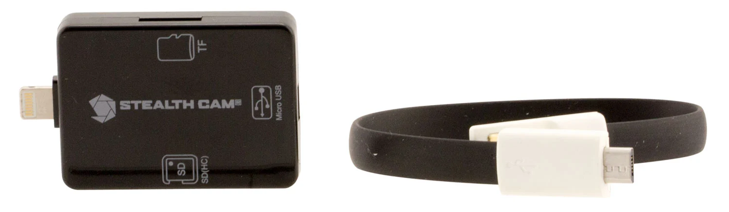 Stealth Cam STCSDCRIOS Memory Card Reader View Photos/Videos Black Compatible w/ iOS