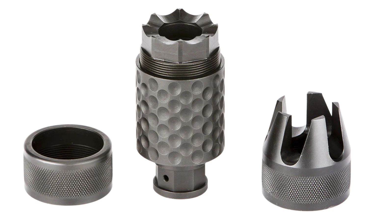 Spikes Tactical SAKB0100 Barking Spider2 Muzzle Brake Black Nitride 4140 Chromoly Steel with 1/2"-28 tpi Threads, 3.75" OAL & 1.40" Diameter for 5.56x45mm NATO
