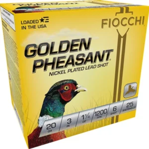 FIOCCHI GOLDEN PHEASANT 20GA - 3" 1-1/4OZ #6 25RD 10BX/CS